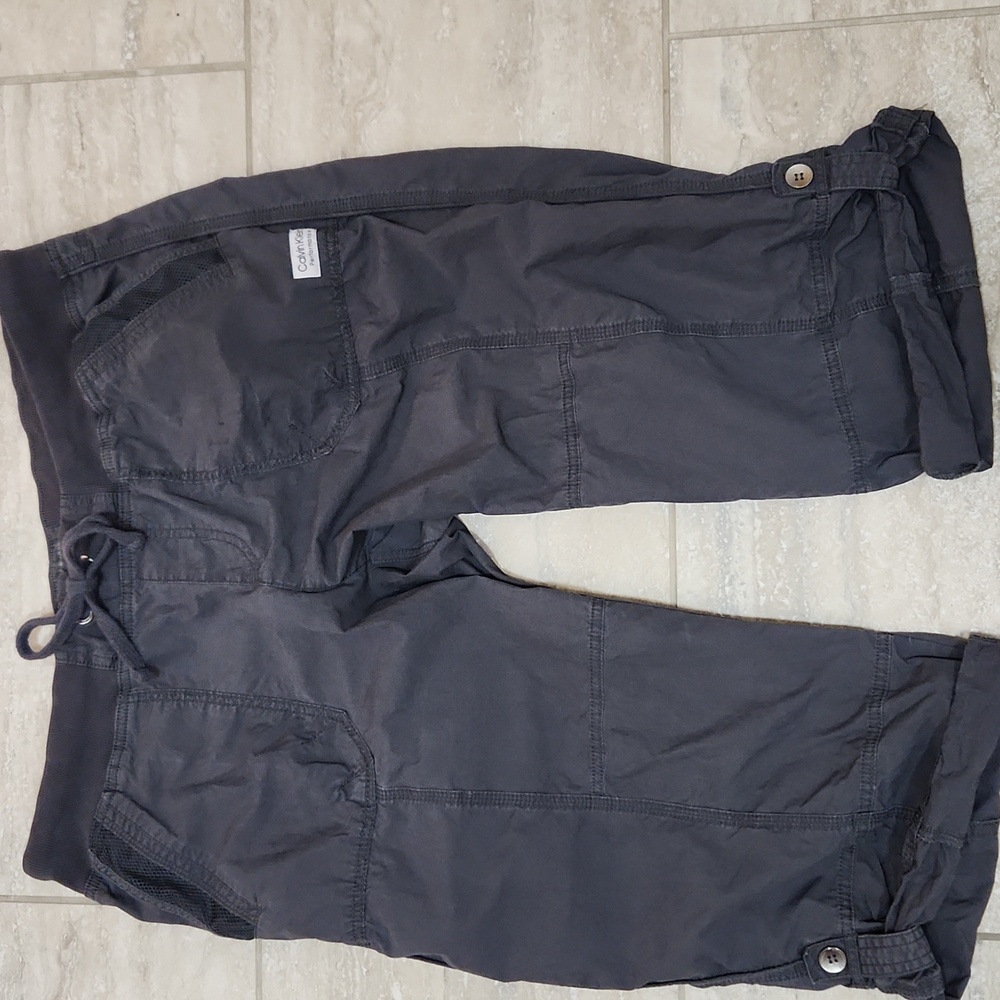 Calvin Klein Performance Cargo Capri Pants Women's Size XL Gray
